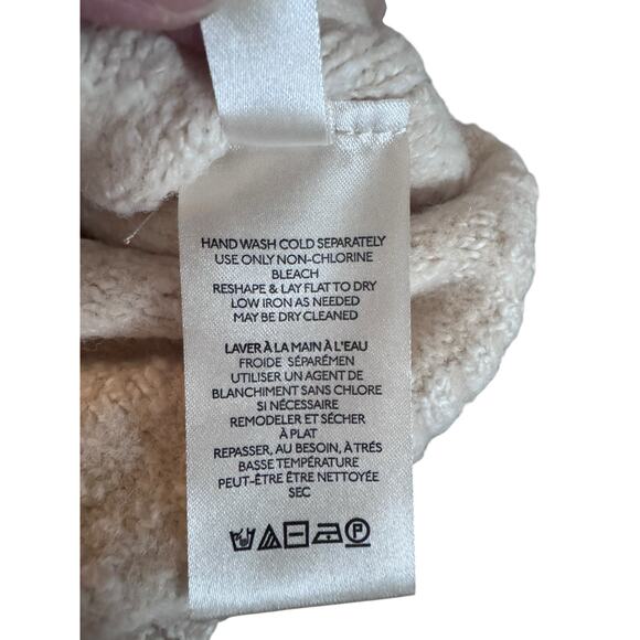 Free People Vanilla Textured V-Neck Sweater Pullover Balloon Sleeves Medium - Picture 5 of 6